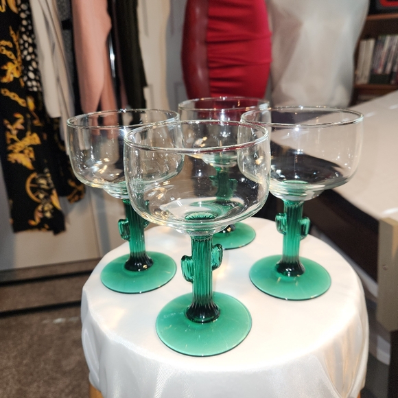 Cactus Stem Margarita Glasses - Set of 4 - Picture 1 of 2